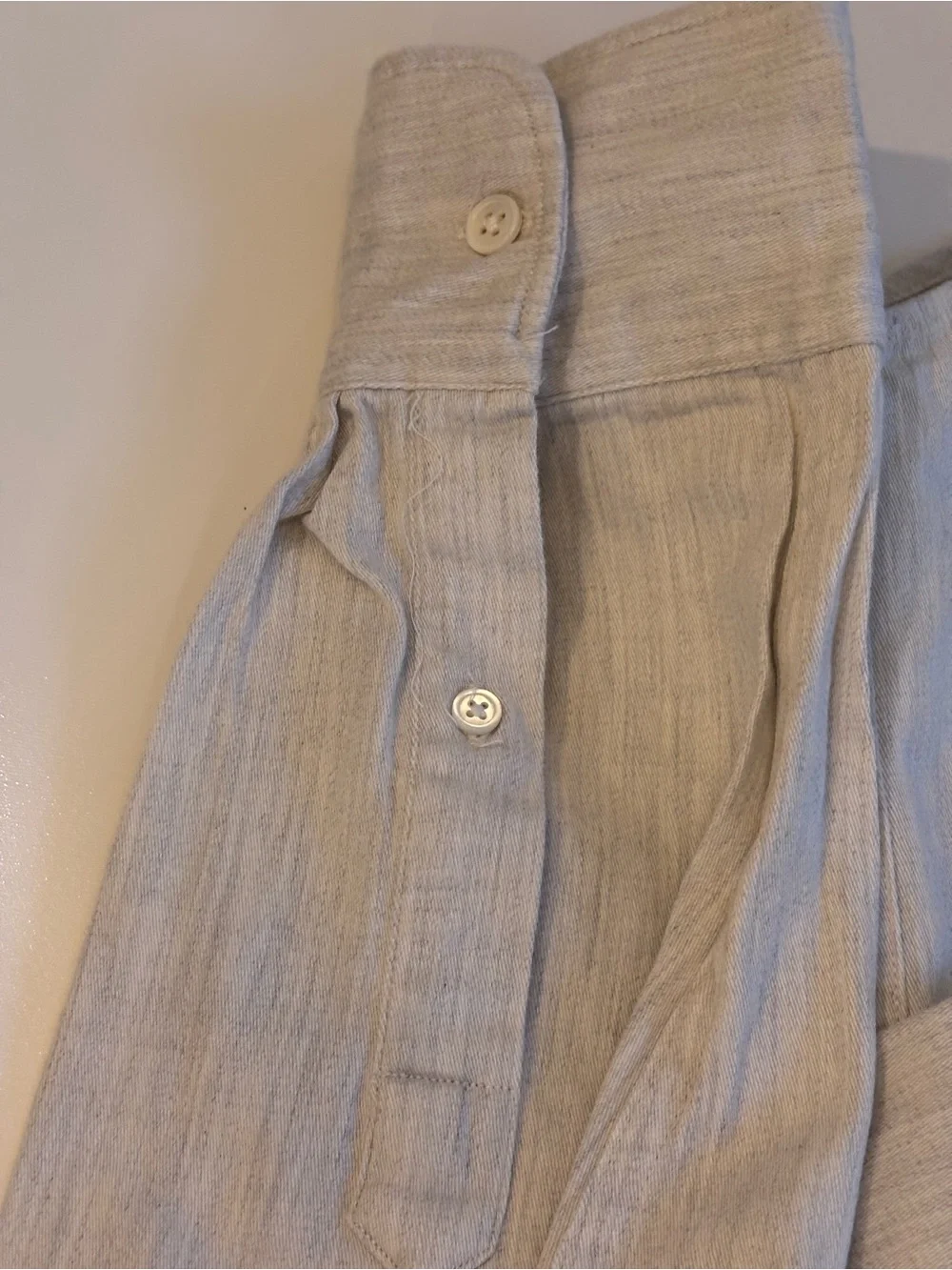 Banana Republic Men's Button Up Shirt, XL, Oatmeal&Gray
